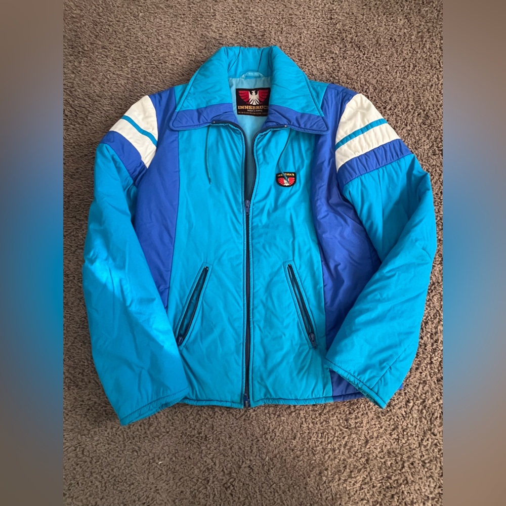 Vintage Innsbruck Blue and White Ski Jacket